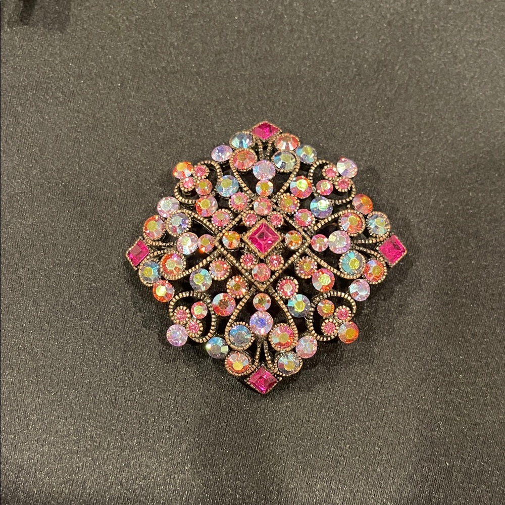 Joan Rivers Pink and Multicolor Brooch